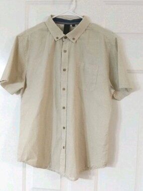 Soul Star England Men's Large Button Down Shirt Short Sleeve Geometric Pattern